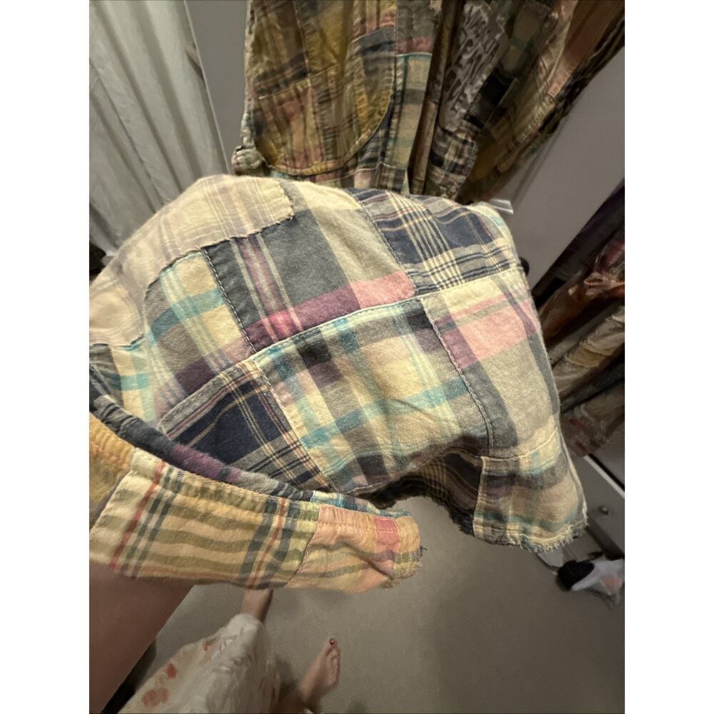Magnolia Pearl Madras Patchwork Tropical Plaid Overalls One size NWT - Picture 12 of 12